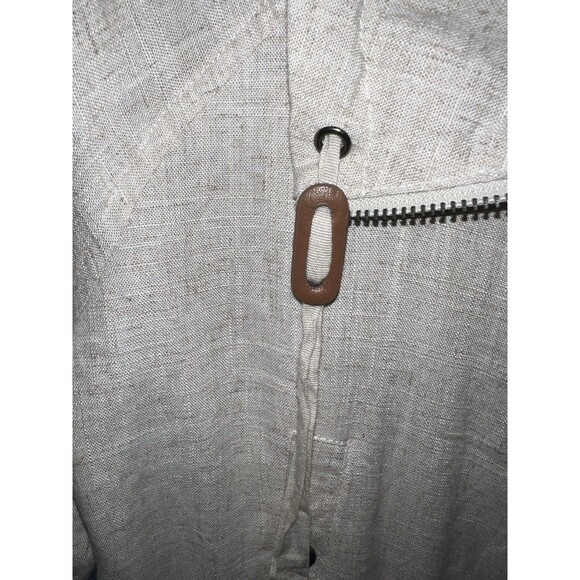 Blu Pepper Jacket Womens Sz S Two Tone Utility Jacket Linen Field Zip Up Coastal - Picture 5 of 11